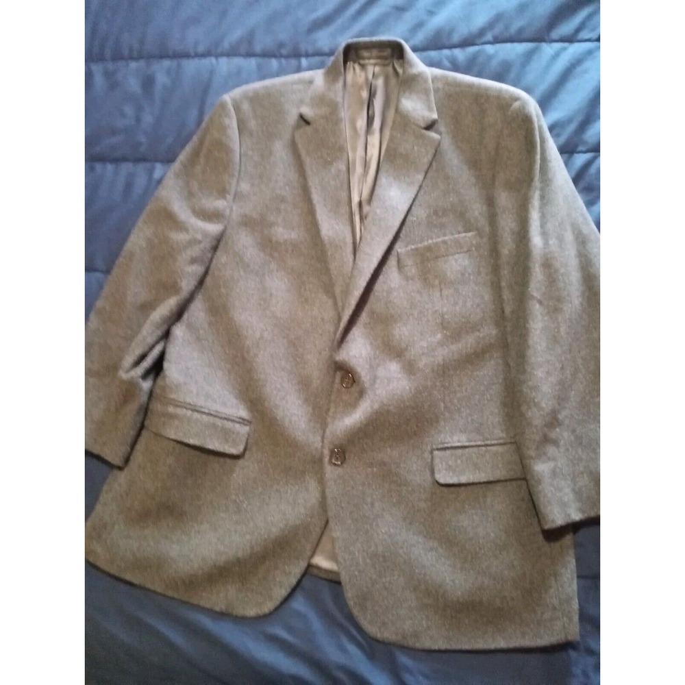 Lauren Ralph Lauren Mens Blazer Charcoal Gray Jacket Silk Wool & Cashmere 46R‎